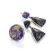 Purple Ombre Mismatched Drop Earrings The Bella Terra, image , picture 5