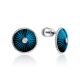 Round Silver Studs With Enamel And Diamonds The Heritage, image 