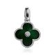 Green Enamel Floral Pendant With Diamond The Heritage, image 