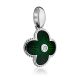 Green Enamel Floral Pendant With Diamond The Heritage, image , picture 3