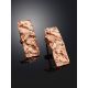 Rose Gold Plated Silver ​Textured Earrings The Liquid, image , picture 2