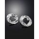 Textured Silver Round Earrings The Liquid, image , picture 2