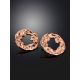 Textured Rose Gold Plated Silver Round Earrings The Liquid, image , picture 2