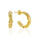 Chunky 18ct Gold on Sterling Silver ​Textured Hoop Earrings The Liquid, image 