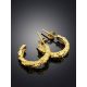 Chunky 18ct Gold on Sterling Silver ​Textured Hoop Earrings The Liquid, image , picture 2