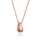 Fabulous Rose Gold Plated Silver Teardrop Pendant Necklace The Liquid, image 