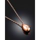Fabulous Rose Gold Plated Silver Teardrop Pendant Necklace The Liquid, image , picture 2