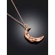 Designer Rose Gold Plated Silver Necklace With Crescent Pendant The Liquid, image , picture 2
