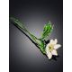 White Anemone Flower Enamel Brooch, image , picture 2