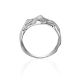 Textured Silver Band Ring With Crystals, Ring Size: 6.5 / 17, image , picture 3