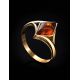 Chic Golden Ring With Baltic Amber The Colombina, Ring Size: 10 / 20, image , picture 2
