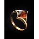 Chic Golden Ring With Baltic Amber The Colombina, Ring Size: 8 / 18, image , picture 2