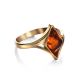 Chic Golden Ring With Baltic Amber The Colombina, Ring Size: 8 / 18, image , picture 3