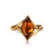 Chic Golden Ring With Baltic Amber The Colombina, Ring Size: 11 / 20.5, image , picture 4
