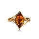 Chic Golden Ring With Baltic Amber The Colombina, Ring Size: 8 / 18, image , picture 4