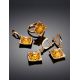 Geometric Cognac Amber Dangles In Gold-Plated Silver The Hermitage, image , picture 5