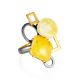 Adjustable Cocktail Ring With Bold Amber Stones The Picasso, Ring Size: Adjustable, image 