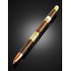 Handcrafted Ash Wood Ball Pen With Amber, image , picture 2