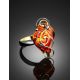 Handcrafted Amber Ring In Gold Plated Silver The Rialto, Ring Size: Adjustable, image , picture 2