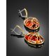 Gold Plated Amber Dangle Earrings The Meridian, image , picture 2