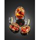 Gold Plated Amber Cocktail Ring The Meridian, Ring Size: Adjustable, image , picture 4