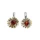 Silver Latch Back Earrings With Cognac Amber The Barbados, image , picture 3