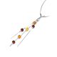 Silver Necklace With Multicolor Amber Dangles The Sugar, image , picture 4