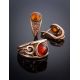 Filigree Golden Ring With Cognac Amber The Scheherazade, Ring Size: 6 / 16.5, image , picture 6