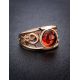 Filigree Golden Ring With Cognac Amber The Scheherazade, Ring Size: 6 / 16.5, image , picture 2