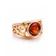 Filigree Golden Ring With Cognac Amber The Scheherazade, Ring Size: 6 / 16.5, image , picture 5