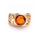 Filigree Golden Ring With Cognac Amber The Scheherazade, Ring Size: 6 / 16.5, image , picture 4