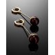 Gold-Plated Dangle Earrings With Cherry Amber The Paris, image , picture 2
