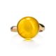 Gold-Plated Adjustable Ring With Natural Amber The Paris, Ring Size: Adjustable, image , picture 4