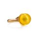 Gold-Plated Adjustable Ring With Natural Amber The Paris, Ring Size: Adjustable, image , picture 5