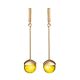 Gold-Plated Dangle Earrings With Lemon Amber The Paris, image , picture 4