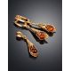 Ornate Gold Plated Amber Dangles The Roxanne, image , picture 5
