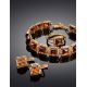 Geometric Gold Plated Amber Earrings The Ithaca, image , picture 5