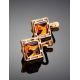 Geometric Gold Plated Amber Earrings The Ithaca, image , picture 2