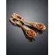 Ornate Gold Plated Amber Dangles The Roxanne, image , picture 2