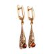 Ornate Gold Plated Amber Dangles The Roxanne, image , picture 3
