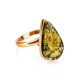 Gold Plated Amber Ring The Pulse, Ring Size: Adjustable, image , picture 3