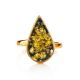 Gold Plated Amber Ring The Pulse, Ring Size: Adjustable, image , picture 4