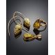 Gold Plated Amber Ring The Pulse, Ring Size: Adjustable, image , picture 5