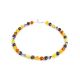 Ball Beaded Necklace With Multicolor Amber And Silver, image , picture 3