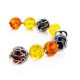 Ball Beaded Necklace With Multicolor Amber And Silver, image , picture 5