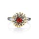 Cognac Amber Ring In Gold Plated Silver The Barbados, Ring Size: 12 / 21.5, image , picture 4