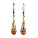 Voluptuous Gold Plated Silver Dangles With Amber The Roxanne, image 
