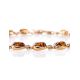 Link Gold Plated Bracelet With Cognac Amber The Astrid, image , picture 4