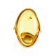 Amber With Inclusions Cocktail Ring In Gold Plated Silver The Clio, Ring Size: Adjustable, image , picture 5
