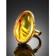 Amber With Inclusions Cocktail Ring In Gold Plated Silver The Clio, Ring Size: Adjustable, image , picture 3